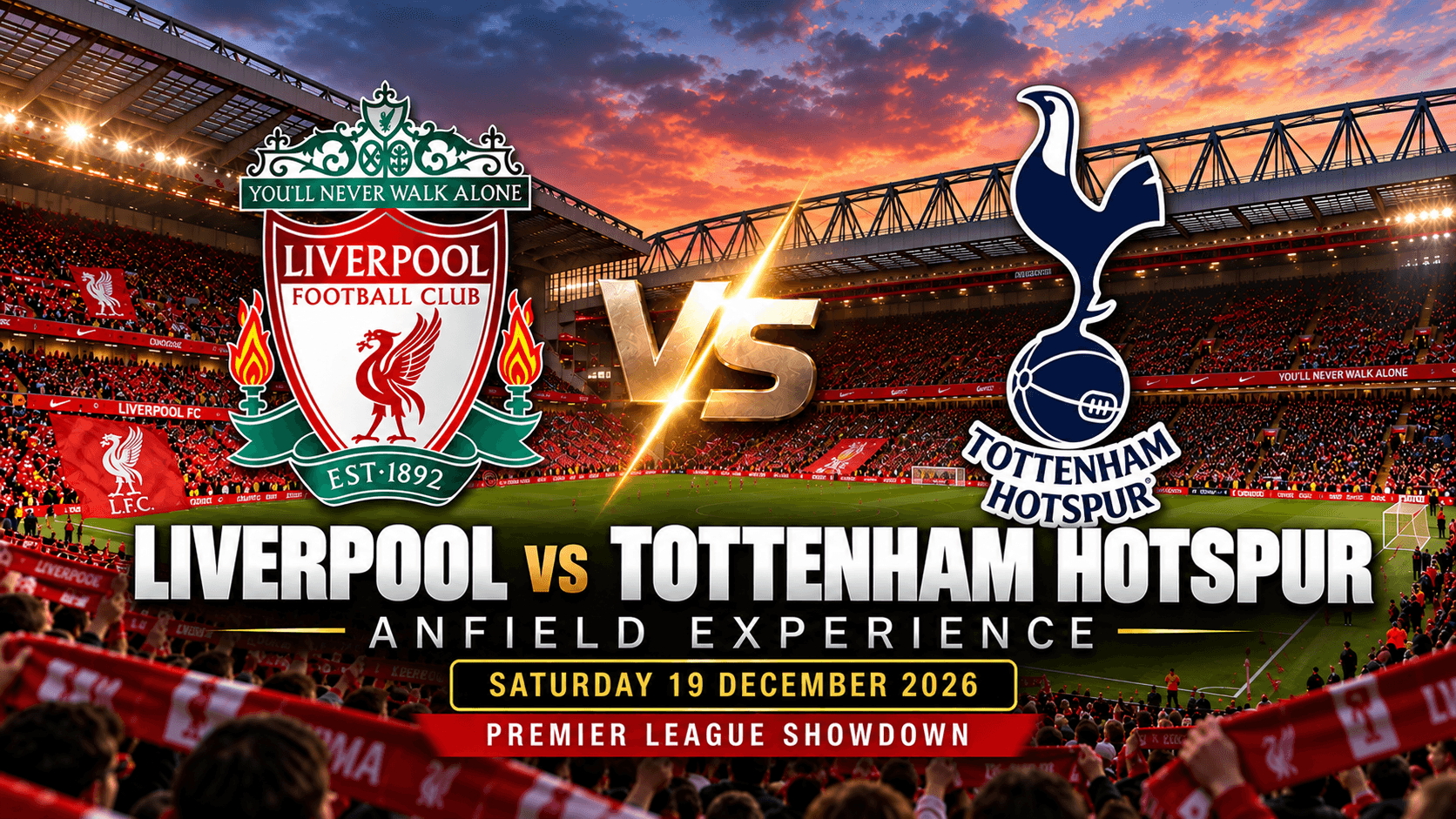 Liverpool vs Tottenham Hotspur football travel package in Anfield by Beyond The Rift Tours