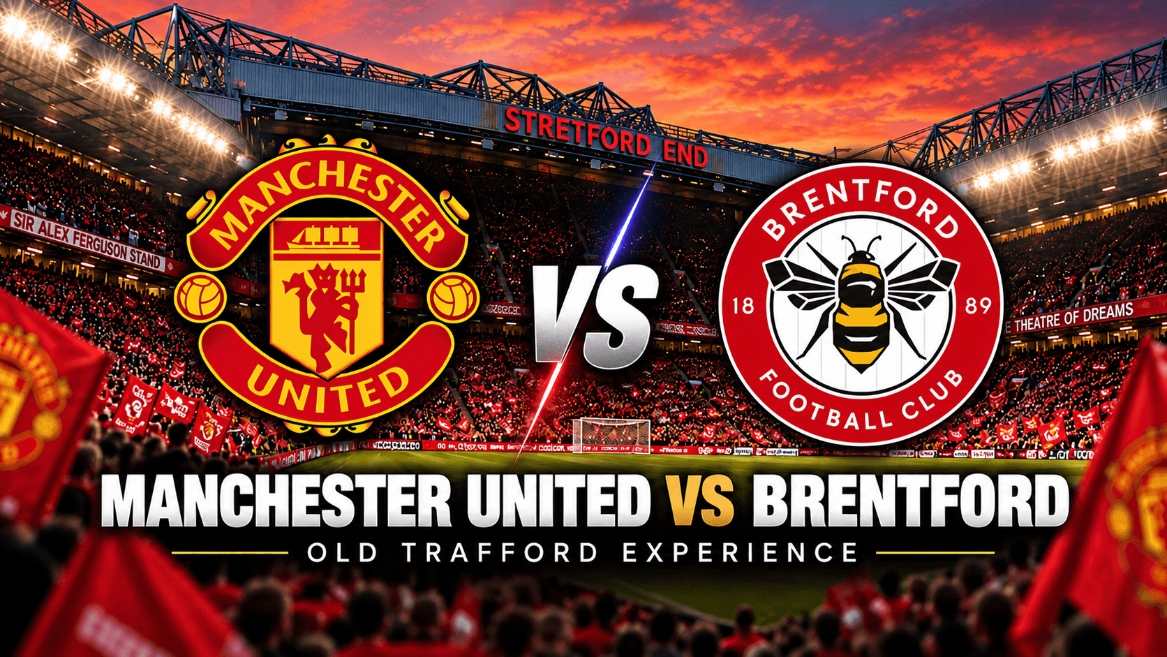 Manchester United vs Brentford football travel package in Old Trafford by Beyond The Rift Tours