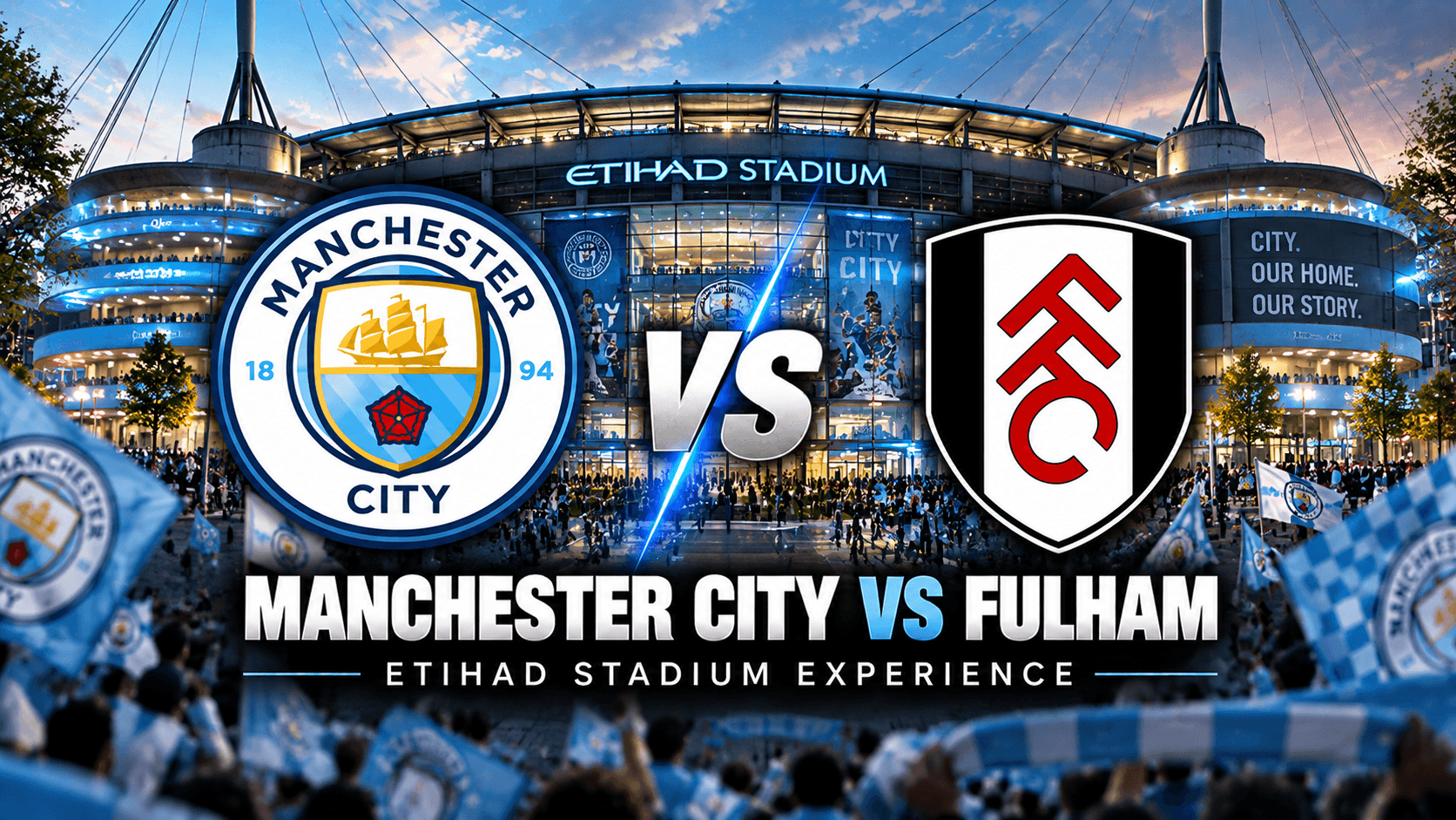 Manchester City vs Fulham football travel package in Etihad Stadium by Beyond The Rift Tours